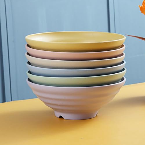 Image of Wheat Straw Salad Bowls Set (900ml) - Large Microwave Safe, Unbreakable & Stackable Bowls for Salad, Pasta, Soup, Ramen - BPA-Free, Eco-Friendly, Lightweight Serving Bowls for Kitchen (6, Multi)