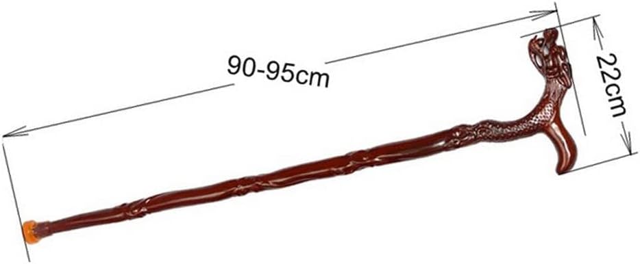 木製杖 頑丈な杖 松葉杖 頑丈な木製 老人用杖 ドラゴンヘッド 高齢者用 高齢者向け用品