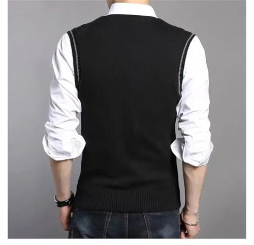 Dcvmvmn Men Solid Warm Sweater Vest Spring Autumn Business Casual V-Neck Slim Bottoming Knitted Sleeveless Tops2