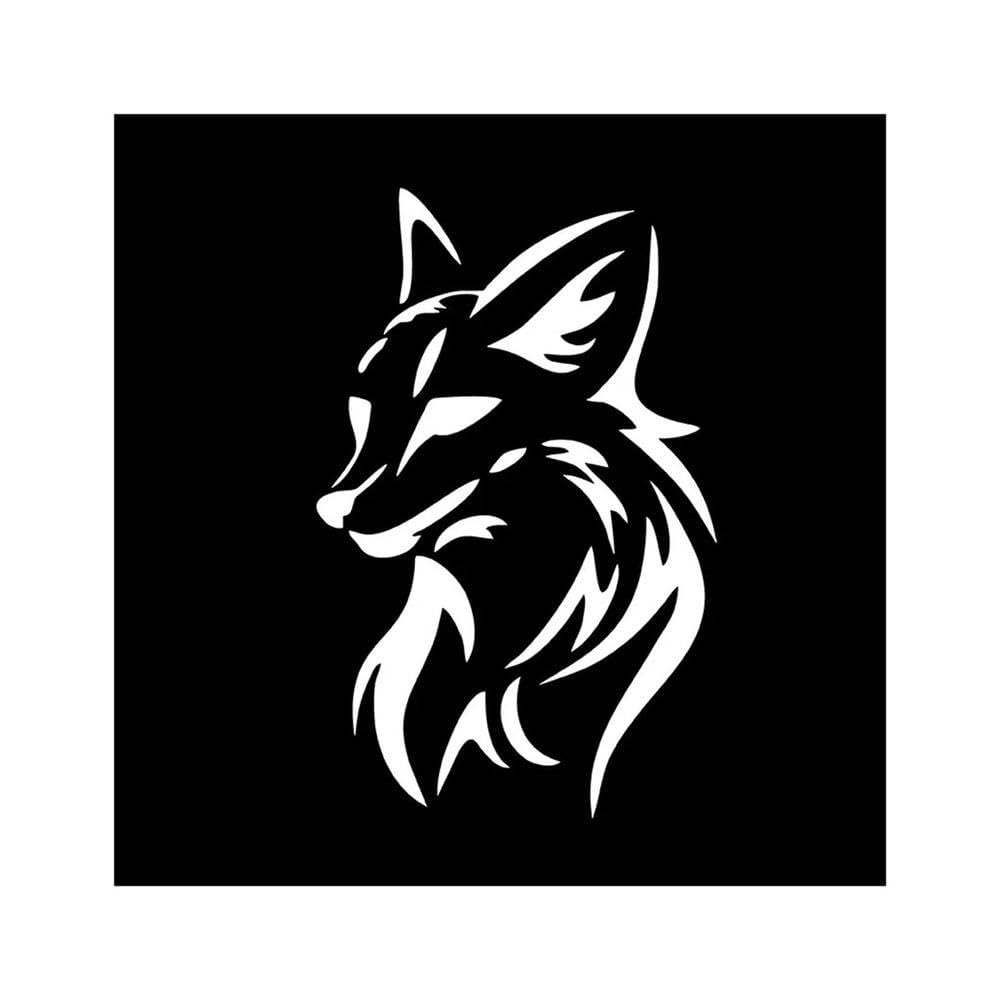 Fox Head Creativity Decoration Vinyl Car Decals Car Sticker Vehicle Window Reflective Decals(White)
