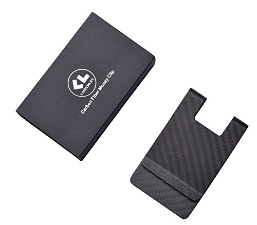 Image of CL CARBONLIFE Carbon Fiber Money Clip Wallet, Business Card Holder RFID Protector Credit Card Holder Wallet Clips For Men (X-Large, 3.5 inchx2.2 inchx0.6 inch)