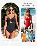 SHAPELLX Bathing Suit for Women One Piece Swimsuits Women Tummy Control Black Swimsuit Swimwear(Black,Medium)