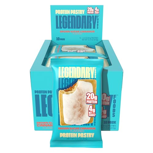 Legendary Foods 20 g Protein Bar Alternative Tasty Pastry Low Carb Gluten Free Keto Friendly No Added Sugar Protein Rich Snacks Breakfast on the Go Brown Sugar Cinnamon