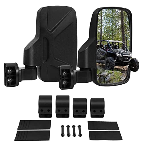 UTV Mirrors,Esploratori UTV Side Mirrors with 1.65" to 2" Roll Cage Bar, 360Â° Rotate Adjustable Rearview Mirror, Side by Side Mirrors for Polaris RZR Ranger Kawasaki Yamaha Honda Pioneer 2020 (2 Pack)
