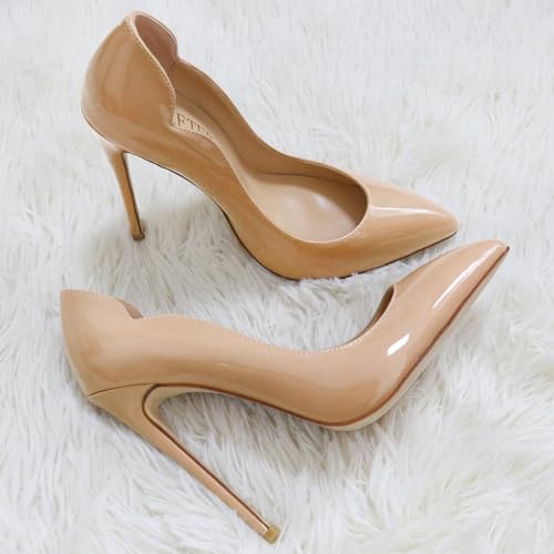 Image of COLETER Women's 4.72 Inch Pumps Pointed Toe Stiletto Evening Dress Shoes | Slip On Closed Toe Formal Dress Shoes, Elegant Stilettos for Office Business Casual Wedding Evening Prom Club Party