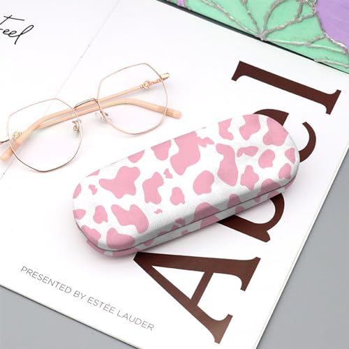 Image of Eyeglasses Case Hard Shell Protective Case for Glasses Eyeglass Box with Cleaning Cloth for Girls Women Cute Aesthetic