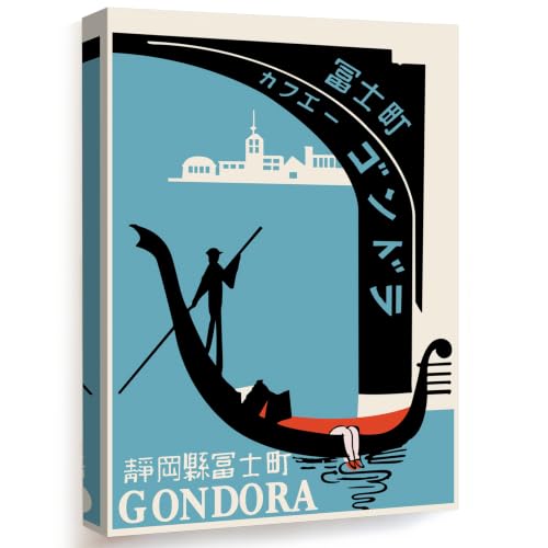 Affiche de Voyage Gondole Ar Wallbuddy 50x70 cm Toile Tendue pour Déco Murale