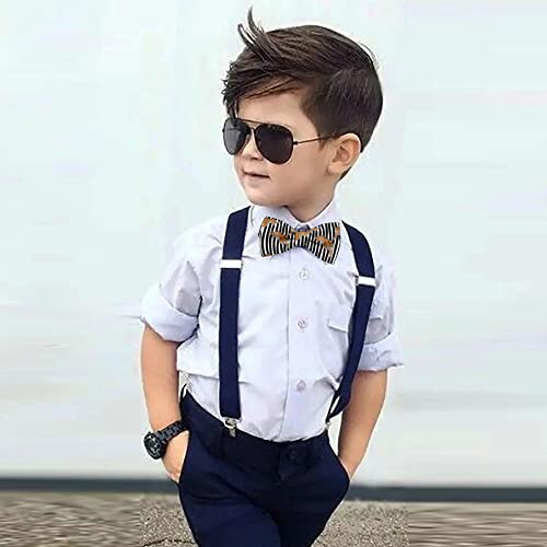 Adjustable Pre-tied bow tie for toddler Boys (Tiger Embroidery Design Modern Pattern) Elegant Cute Bowties for Dogs Cats Pets2