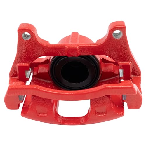 Image of TRQ Front Right Brake Caliper w /Bracket Performance Red Passenger Side