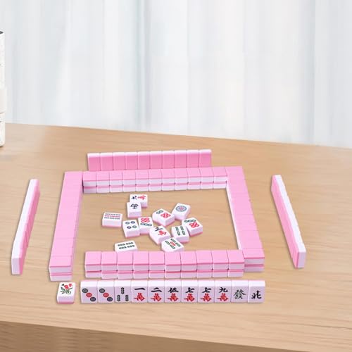 Juego Mini Mahjong Clásico Chino, 144 Fichas, Rosa miniatura 5