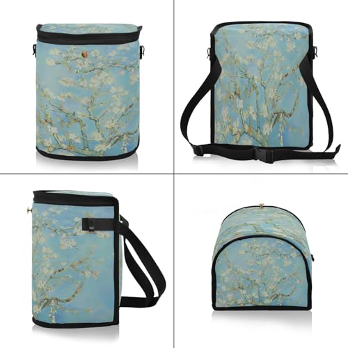Image of senya Car Trash Can Car Garbage Can Car Waste Basket,Almond Blossom Leak-Proof Car Trash Bin, Car Trash Hanging Car Accessories Interior Car Organizer Bag