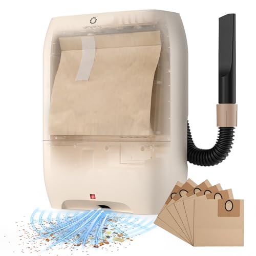 AIRTHEREAL T1 Plus Touchless Vacuum Automatic Dustpan with 6-Pack Disposable 4.7L Dust Bags, 3 Suction Modes, HEPA Filter, Ideal for Pet Owners, 20Kpa 1500 Watt Powerful Suction for Kitchen, Salon