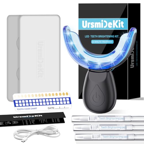 Teeth Whitening Kit with LED Light and Tooth Whitening System, Dentists Recommended, Effectively Removes Stains from Coffee, Tea & Smoking - Safe, Fast, and Gentle for Sensitive Tooth