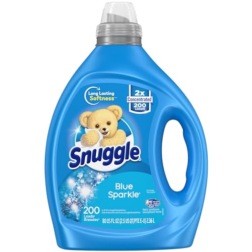Snuggle Blue Sparkle Liquid Fabric Softener, 2X Concentrated, 200 Loads, 80 Fl Oz