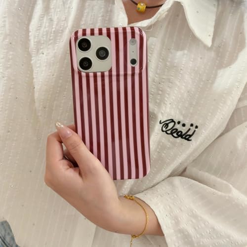 Coque iPhone 14 et 13 rayures marron foncé vertical protection 6.1 pouces