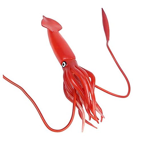 JOKFEICE Figuras de Animales realistas Juguete de mar de Calamar, Proyecto de Ciencia, decoración de Torta, cumpleaños para niños pequeños 3 4 5 (tamaño Grande)