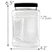 Cornucopia Brands 48oz Square Plastic Jars (3-Pack); Clear Rectangular 6-Cup Canisters w/Black Lids, Easy-Grip Side