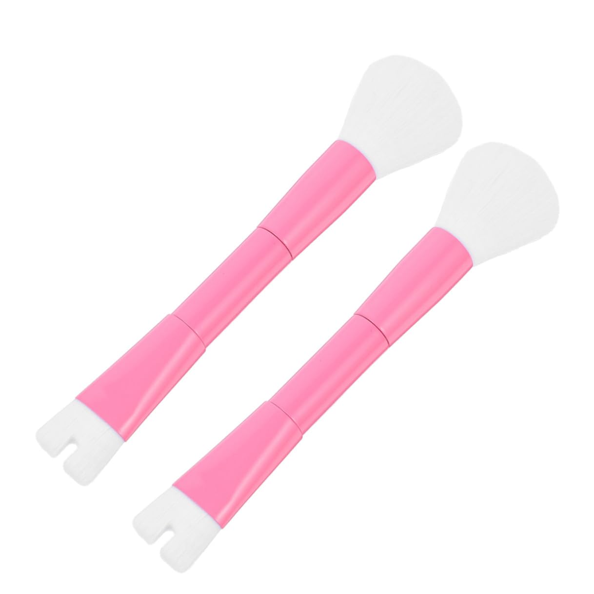 2pcs Dual-ended U-shaped Nose Contour Brush and Highlighter Makeup Tool for Women, Portable Pink Face Powder and Concealer Brush for Precise Nose Shadow and Contouring