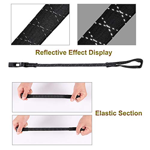 Ayaport Motorcycle Luggage Straps Adjustable Pack Stretch Straps 12'' -42'' Black/Reflective for Securing Loads to Motorcycles/Bikes etc. 4Pack4