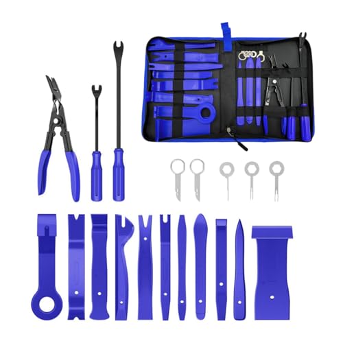 Image of 19PCS Trim Removal Tool Set, Car Panel Door Audio Trim Removal Tool Kit, Plastic Pry Tool Kit for Car Panel Dash Door Audio with Storage Bag, Universal Car Accessories (Blue)