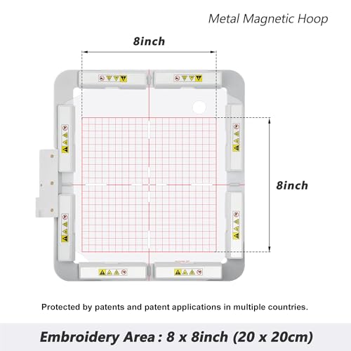 Marco magnético Maggiehoop Mighty Snap 8x8 de alta precisión para Pfaff 2