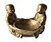 AFD Home 12015822 Fiberglass Reinforced Cast Stone Twin Monks with Bowl, Glossy Gold Black