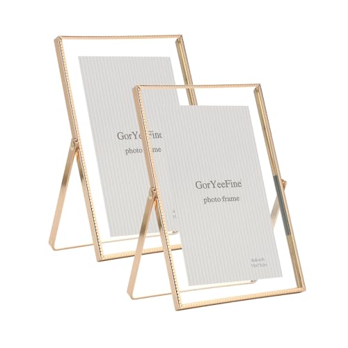 Gold 4x 6'' Floating Frame Set of 2, For Photo...