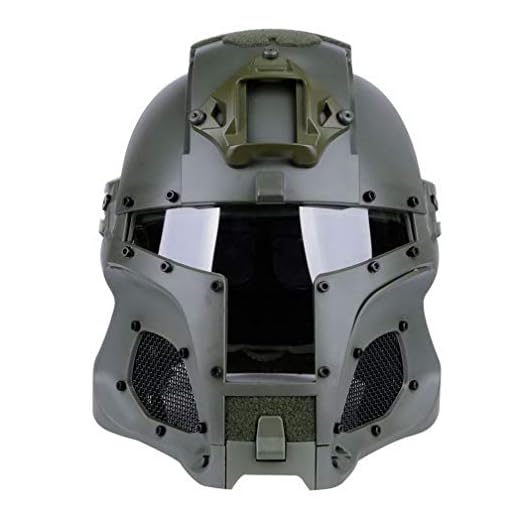 Simways Cosplay Airsoft Full Face Head Helmet Tactical Sorta-Kinda Mandalorian/Boba Fett/Galac-Tac/Star Wars Airsoft Helmet with Exchangable Lens(Green)