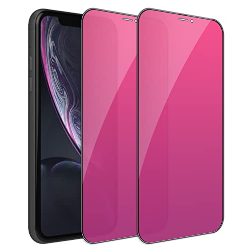 Pukmcx 2 Pack Compatible With Iphone 11/Iphone Xr Privacy Screen Protector, Full Coverage Mirror Anti-Spy Anti Blue Electroplated Gradient Colorful Tempered Glass 6.1 Inch #TOP1