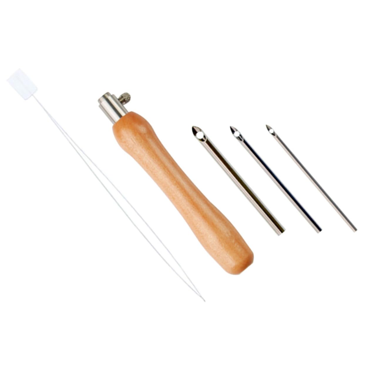 HOMSFOU Wooden Handle Felting Needles Set Punch Needle Kit for Beginners Embroidery DIY Craft Tools Embroidery Making