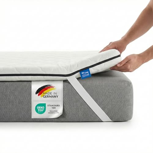 MSS e.K. Komfortschaum Matratzentopper 180 x 200 cm | optimale Körperanpassung | Mattress Topper 180x200 | Designed und produziert in Deutschland | Oeko-TEX Zertifiziert