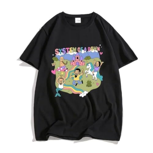 Photo de System of A Down Band T-shirt100% Cotton Soft Tee-Shirt Mens Cartoon Graphic Tshirt Male Rock Music Streetwear Tees