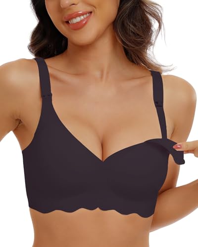 As Fairy Still-BHS zum Stillen, kabelloser, Nahtloser Schwangerschafts-BH, Ultra-Komfort-Schwangerschafts-Schlaf-Bralette für Frauen (Carbon Grey M)