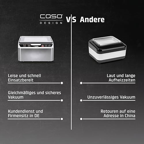 Foto von Caso VacuChef 40 - Kammervakuumierer aus Edelstahl, 3L Vakuumkammer 70 Liter/Minute, doppelte Schweißnaht, einstellbare Vakuum- und Schweißzeit, 1417