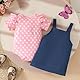 WYTbaby Baby Mädchen Kleidung Kurzarm bekleidungssets Geraffte Strampler + Elefant Jeans Sommerkleidung Baby Outfits 3-6 Monate