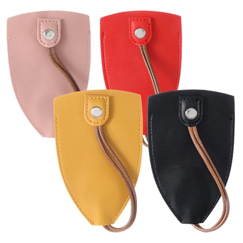 4PCS Winkkey Protective Key Case, PU Leather Pull Out Key Case, Large Capacity Wink Keys Holder Leather for Most Keys, Not Easy to Slip, Halloween Christmas Gift