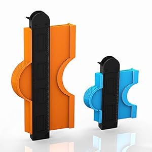 Contour Gauge Duplicator with Lock,Adjustable Lock Widen Shape Duplication Gauge Tool 5″& 10″,2 Pack Master Outline Measuring Plastic Ruler for DIY Handyman,Construction,Corners,and Woodworking