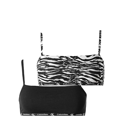 Calvin Klein Damen 2er Pack BH Bralettes Stretch, Mehrfarbig (Black/Tiger...