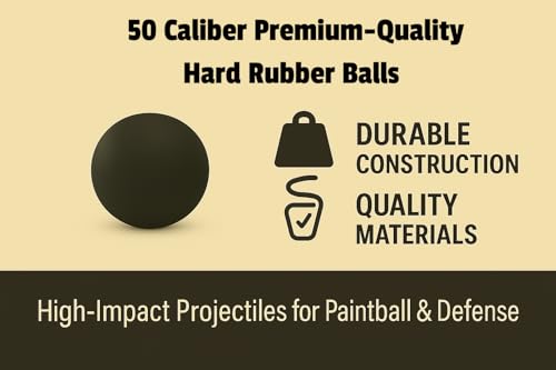 Rubber Balls in .50 Caliber 100 x Hochwertige 1,6 Gramm Hart Gummi Kugeln Reusable Paintballs für Selbst- und Heimverteidigung Training Pistolen in 50 Kaliber