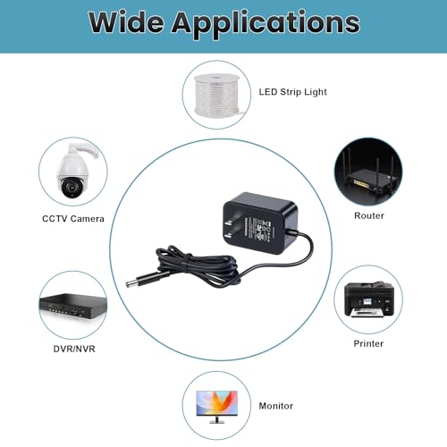 Image of 24V 1A Power Supply 2 Pack, UL Listed 24 Volt LED Power Supply Adapter, 100-240V AC to 24V DC Converter Adapter with 5.5mm x 2.1mm DC Plug for LED Strips