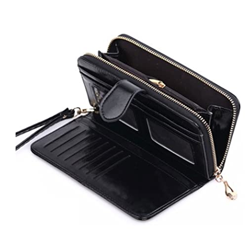 Purses for Women Women Leather Wallet Female Purses Big Capacity Hasp Zipper Purse Ladies Long Wristlet Clutch Coin Card Holders (K)3