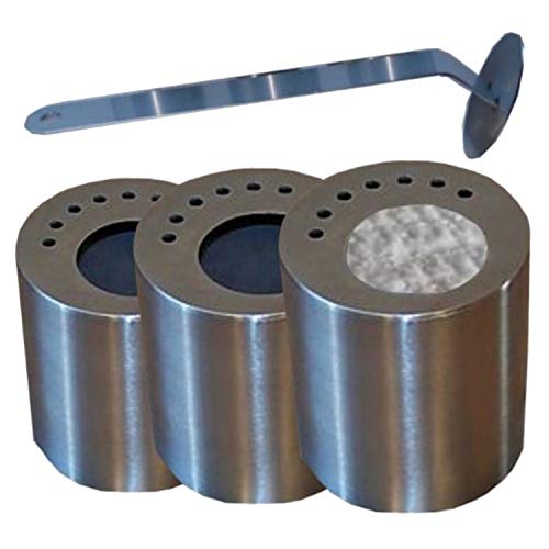 3 boîtes de carburant en inox de 0,5 litre chacun - 1 flamme killer 3 Places Éponge en céramique Économies Cover