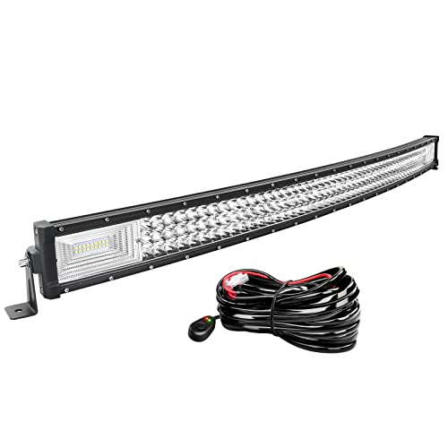 Image of Willpower 42 inch Triple Row LED Light Bar with Wiring Harness Kit, White, Plastic, Aluminum