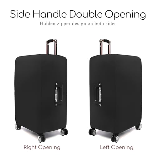 Luggage Cover Protector, Travel Suitcase Cover, Washable Luggage Protector Suitcase Cover Fit 18-28 Inch Luggage (1-Black, M (22-24 inch))3