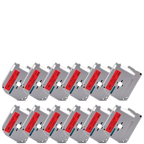 60PK MK-231 MK 231 M-K 231 12mm�����������x���e�[�v��PT-70 PT-80���x�����[�J�[��MK221 M�e�[�v�œ��삷��(Black on Red)