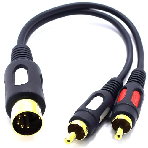 VITALCO Audio DIN RCA a 5-Pin Macho a 2X Doble Adaptador
