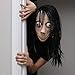 MOMO Halloween MASK Props - Creepy Horror Scary Latex Realistic Full Head with Wig Cosplay Costume Mask Decoration Party (Momo)
