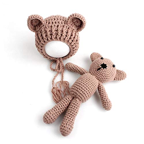 Lorenlli Bebé bebé tejido de punto Crochet Gorros Sombrero con muñeca Juguete...