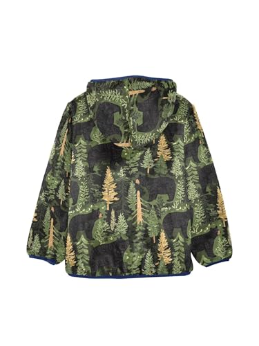 Green Forest Black Bear Girls Fleece Jacket Girls Fall Jacket Boys Coats Zip Up Hoodie Children Sherpa Warm Outerwear 2-10T2