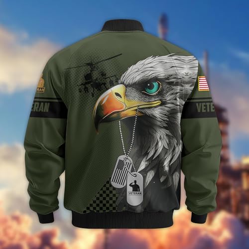 Proudly Served Veterans Varsity Jacket, Military Bomber Jacket Patriotic Style – Perfect Veteran Gift, Ideal for Veterans Day3